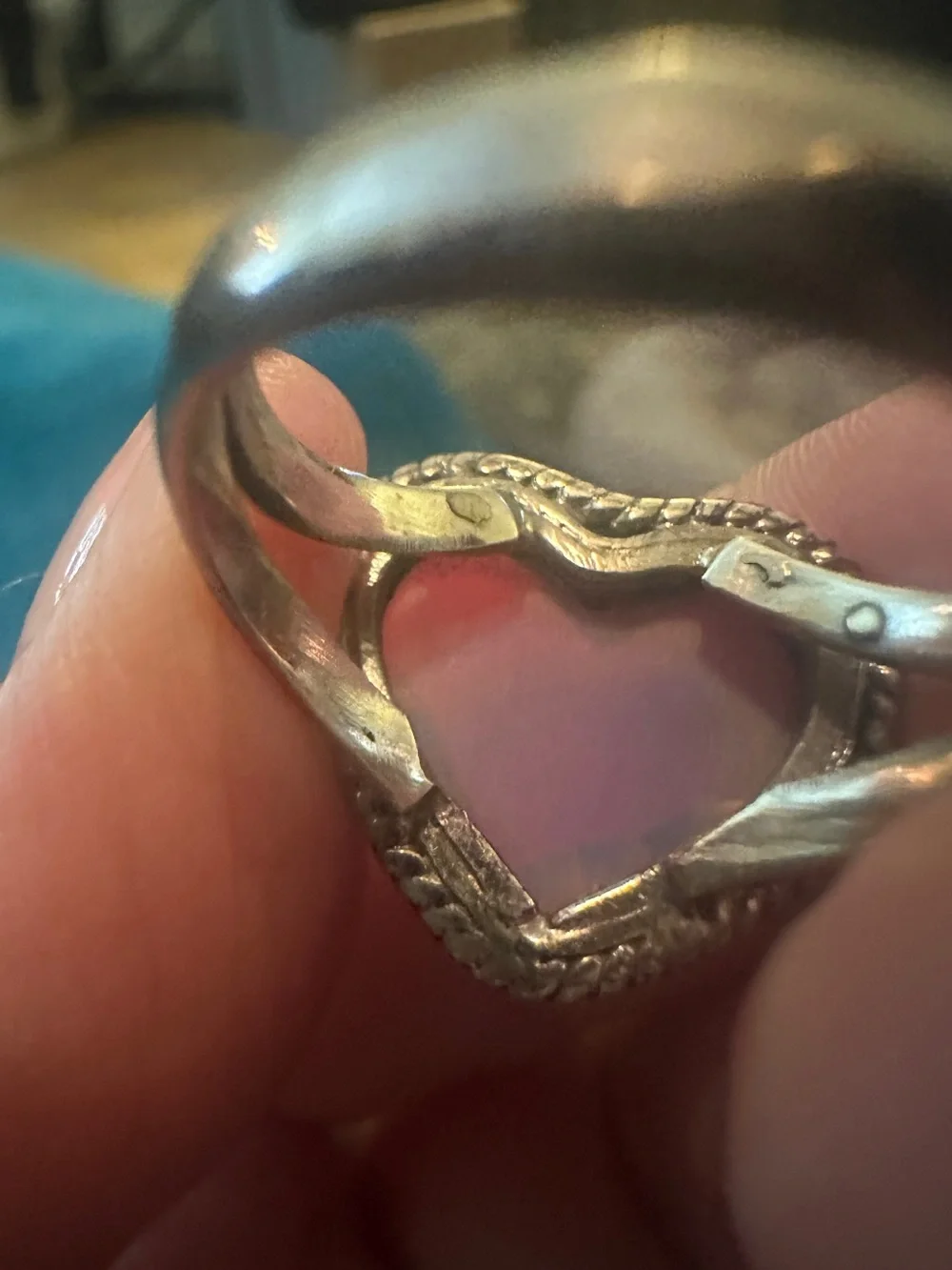 Sterling Silver Heart Rainbow Ring